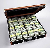 A briefcase full of money.