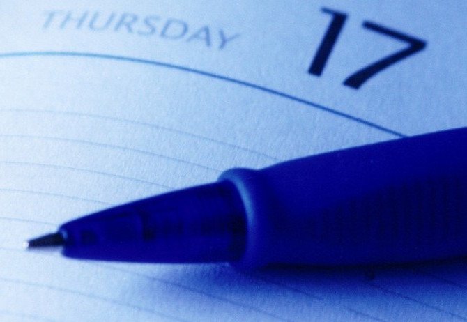 Pen lying on a diary