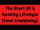 Title image. The start of a healthy lifestyle in black letters on a red back ground